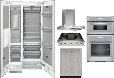6 Piece Package Includes Refrigerator, Freezer, Cooktop, Wall Oven, Hood And Dishwasher
