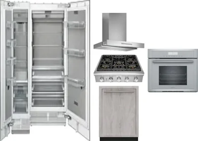 6 Piece Package Includes Refrigerator, Freezer, Cooktop, Wall Oven, Hood And Dishwasher