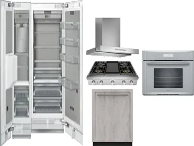 6 Piece Package Includes Refrigerator, Freezer, Cooktop, Wall Oven, Hood And Dishwasher