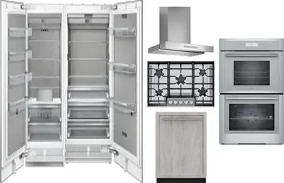6 Piece Package Includes Refrigerator, Freezer, Cooktop, Wall Oven, Hood And Dishwasher