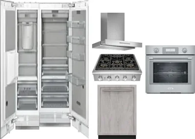 6 Piece Package Includes Refrigerator, Freezer, Cooktop, Wall Oven, Hood And Dishwasher