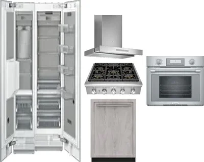6 Piece Package Includes Refrigerator, Freezer, Cooktop, Wall Oven, Hood And Dishwasher