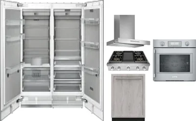 6 Piece Package Includes Refrigerator, Freezer, Cooktop, Wall Oven, Hood And Dishwasher