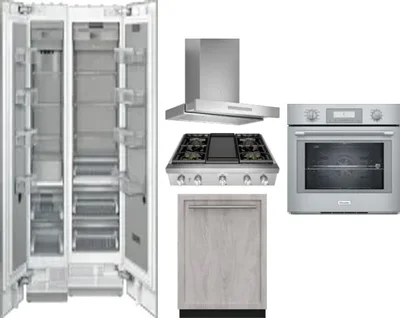 6 Piece Package Includes Refrigerator, Freezer, Cooktop, Wall Oven, Hood And Dishwasher