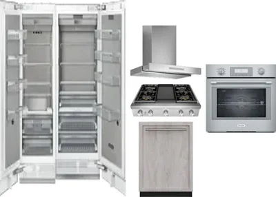 6 Piece Package Includes Refrigerator, Freezer, Cooktop, Wall Oven, Hood And Dishwasher