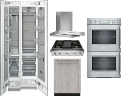 6 Piece Package Includes Refrigerator, Freezer, Cooktop, Wall Oven, Hood And Dishwasher