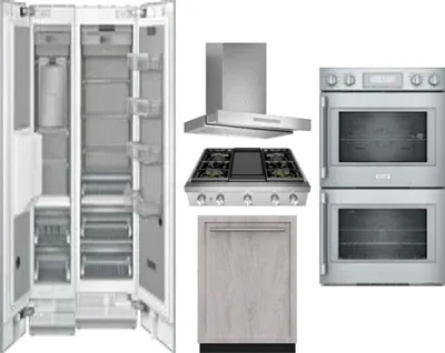 6 Piece Package Includes Refrigerator, Freezer, Cooktop, Wall Oven, Hood And Dishwasher