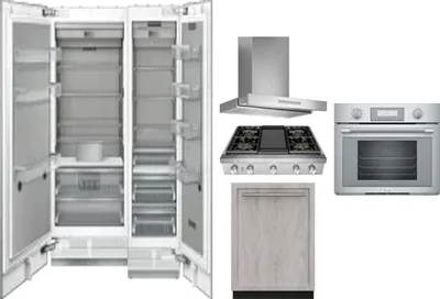 6 Piece Package Includes Refrigerator, Freezer, Cooktop, Wall Oven, Hood And Dishwasher
