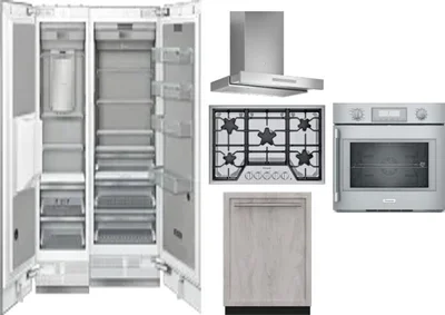 6 Piece Package Includes Refrigerator, Freezer, Cooktop, Wall Oven, Hood And Dishwasher