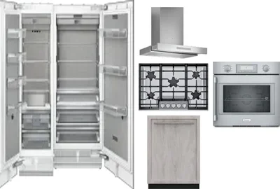 6 Piece Package Includes Refrigerator, Freezer, Cooktop, Wall Oven, Hood And Dishwasher