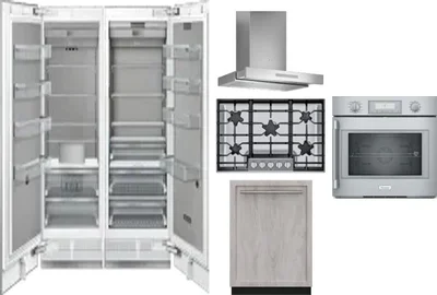 6 Piece Package Includes Refrigerator, Freezer, Cooktop, Wall Oven, Hood And Dishwasher