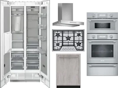 6 Piece Package Includes Refrigerator, Freezer, Cooktop, Wall Oven, Hood And Dishwasher