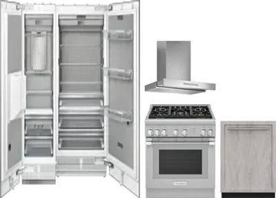 5 Piece Package Includes Refrigerator, Freezer, Range, Hood And Dishwasher