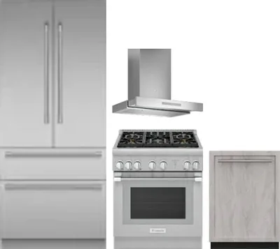 4 Piece Package Includes Refrigerator, Range, Hood And Dishwasher