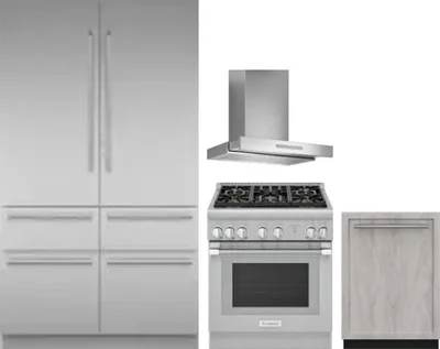 4 Piece Package Includes Refrigerator, Range, Hood And Dishwasher