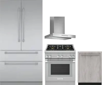 4 Piece Package Includes Refrigerator, Range, Hood And Dishwasher