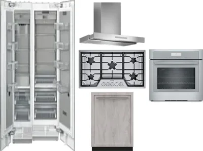 6 Piece Package Includes Refrigerator, Freezer, Cooktop, Wall Oven, Hood And Dishwasher