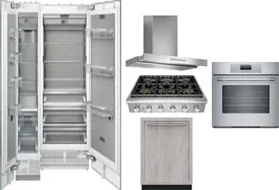 6 Piece Package Includes Refrigerator, Freezer, Cooktop, Wall Oven, Hood And Dishwasher