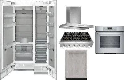 6 Piece Package Includes Refrigerator, Freezer, Cooktop, Wall Oven, Hood And Dishwasher
