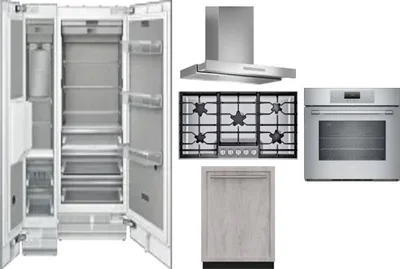 6 Piece Package Includes Refrigerator, Freezer, Cooktop, Wall Oven, Hood And Dishwasher