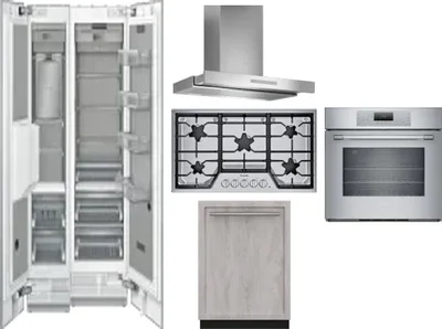 6 Piece Package Includes Refrigerator, Freezer, Cooktop, Wall Oven, Hood And Dishwasher