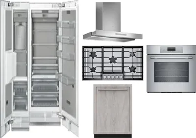6 Piece Package Includes Refrigerator, Freezer, Cooktop, Wall Oven, Hood And Dishwasher