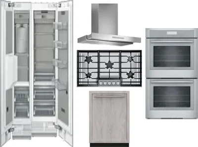 6 Piece Package Includes Refrigerator, Freezer, Cooktop, Wall Oven, Hood And Dishwasher