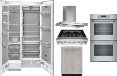 6 Piece Package Includes Refrigerator, Freezer, Cooktop, Wall Oven, Hood And Dishwasher