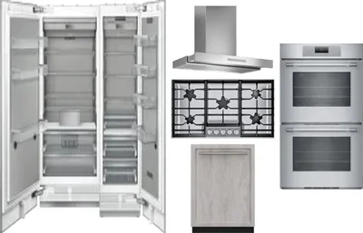 6 Piece Package Includes Refrigerator, Freezer, Cooktop, Wall Oven, Hood And Dishwasher