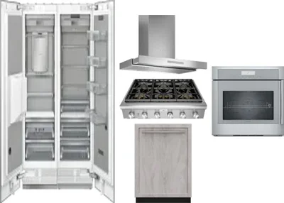 6 Piece Package Includes Refrigerator, Freezer, Cooktop, Wall Oven, Hood And Dishwasher