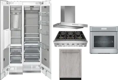 6 Piece Package Includes Refrigerator, Freezer, Cooktop, Wall Oven, Hood And Dishwasher