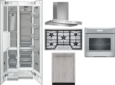 6 Piece Package Includes Refrigerator, Freezer, Cooktop, Wall Oven, Hood And Dishwasher