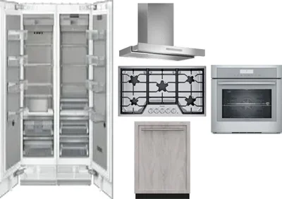 6 Piece Package Includes Refrigerator, Freezer, Cooktop, Wall Oven, Hood And Dishwasher