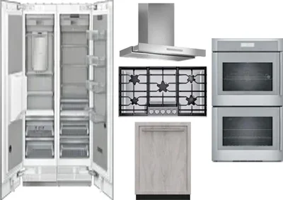 6 Piece Package Includes Refrigerator, Freezer, Cooktop, Wall Oven, Hood And Dishwasher