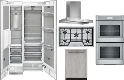 6 Piece Package Includes Refrigerator, Freezer, Cooktop, Wall Oven, Hood And Dishwasher