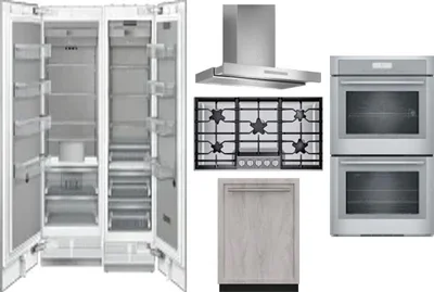 6 Piece Package Includes Refrigerator, Freezer, Cooktop, Wall Oven, Hood And Dishwasher
