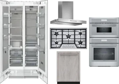 6 Piece Package Includes Refrigerator, Freezer, Cooktop, Wall Oven, Hood And Dishwasher
