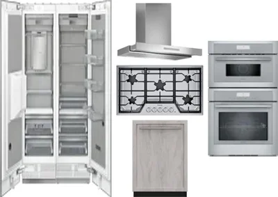 6 Piece Package Includes Refrigerator, Freezer, Cooktop, Wall Oven, Hood And Dishwasher