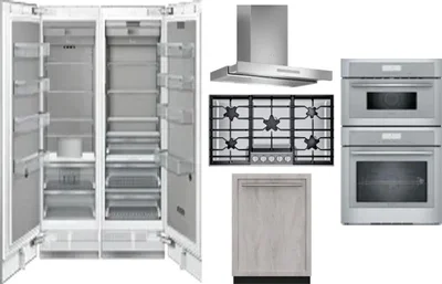6 Piece Package Includes Refrigerator, Freezer, Cooktop, Wall Oven, Hood And Dishwasher