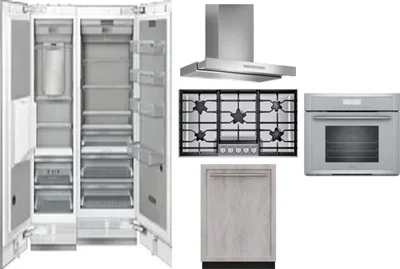 6 Piece Package Includes Refrigerator, Freezer, Cooktop, Wall Oven, Hood And Dishwasher