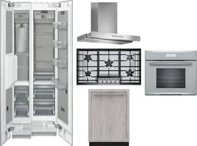6 Piece Package Includes Refrigerator, Freezer, Cooktop, Wall Oven, Hood And Dishwasher
