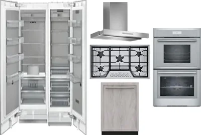 6 Piece Package Includes Refrigerator, Freezer, Cooktop, Wall Oven, Hood And Dishwasher