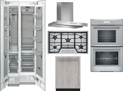 6 Piece Package Includes Refrigerator, Freezer, Cooktop, Wall Oven, Hood And Dishwasher
