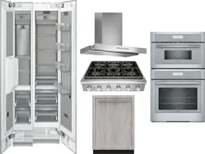 6 Piece Package Includes Refrigerator, Freezer, Cooktop, Wall Oven, Hood And Dishwasher