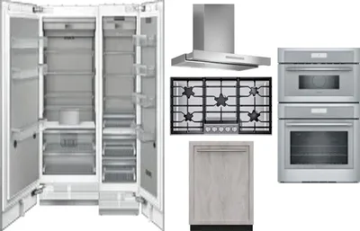 6 Piece Package Includes Refrigerator, Freezer, Cooktop, Wall Oven, Hood And Dishwasher