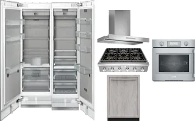 6 Piece Package Includes Refrigerator, Freezer, Cooktop, Wall Oven, Hood And Dishwasher