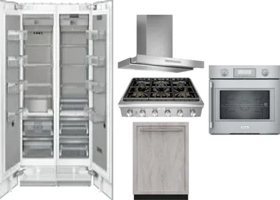 6 Piece Package Includes Refrigerator, Freezer, Cooktop, Wall Oven, Hood And Dishwasher