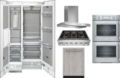 6 Piece Package Includes Refrigerator, Freezer, Cooktop, Wall Oven, Hood And Dishwasher