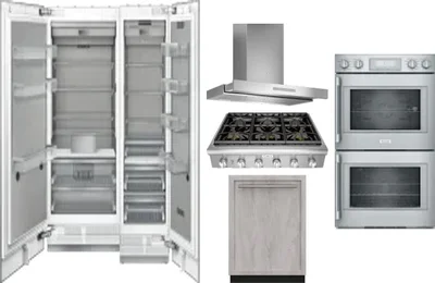 6 Piece Package Includes Refrigerator, Freezer, Cooktop, Wall Oven, Hood And Dishwasher