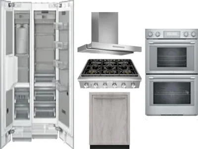 6 Piece Package Includes Refrigerator, Freezer, Cooktop, Wall Oven, Hood And Dishwasher